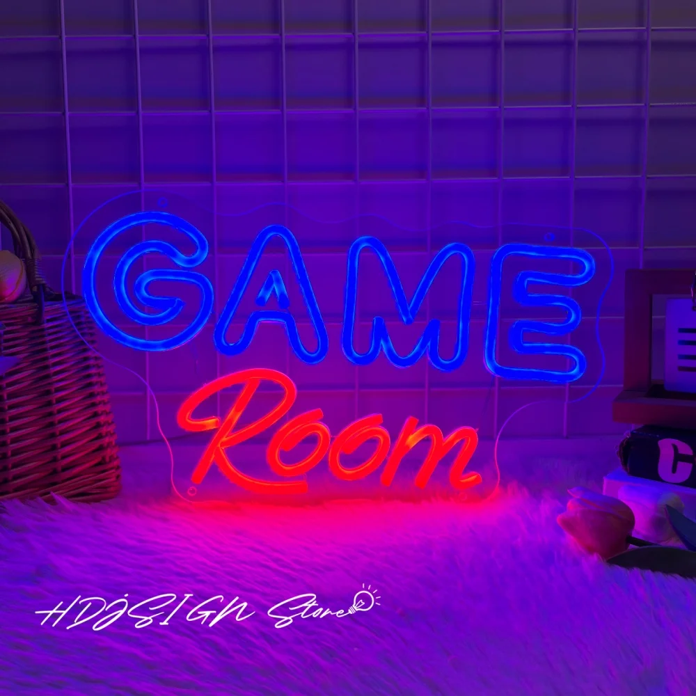 

Game Room Neon Sign Led Lighting Game Zone Wall Hanging Decor Home Bedroom Room Decor Led Game Signs USB Neon