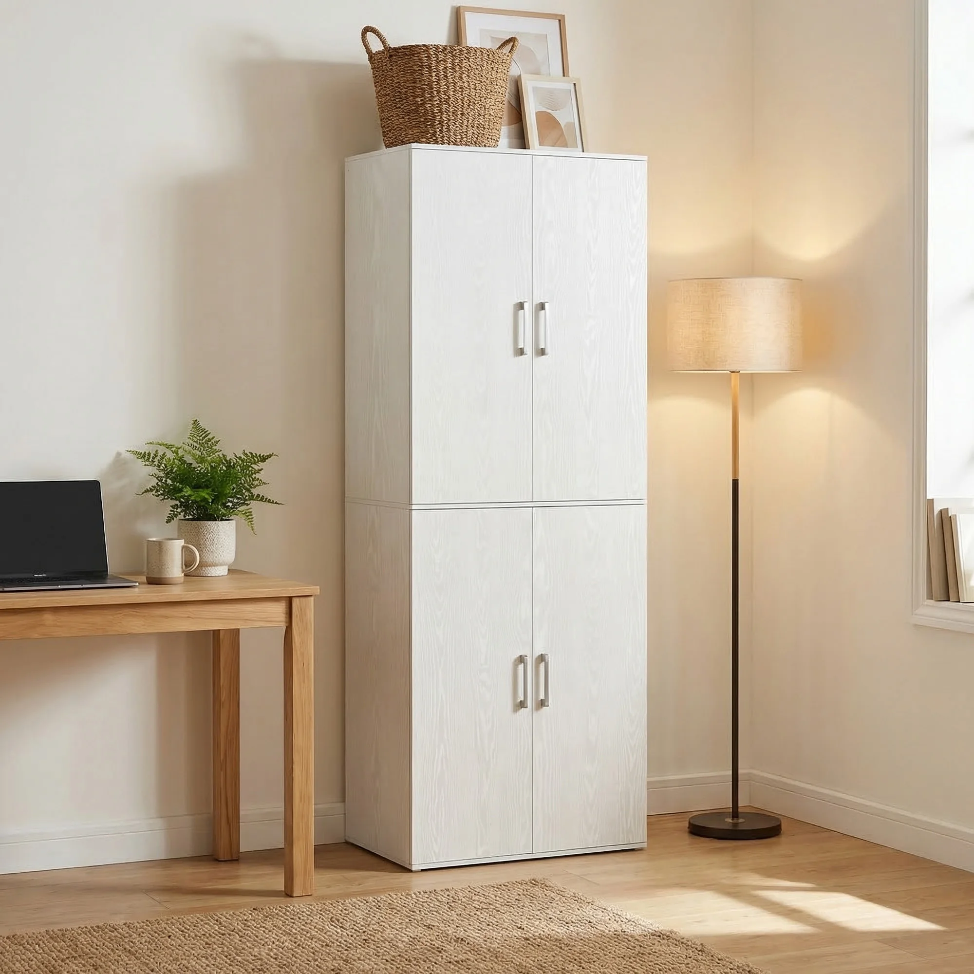 VASAGLE Mehrzweckschrank, mit 4 Türen, 5 Ablagen, 60 x 40 x 180 cm