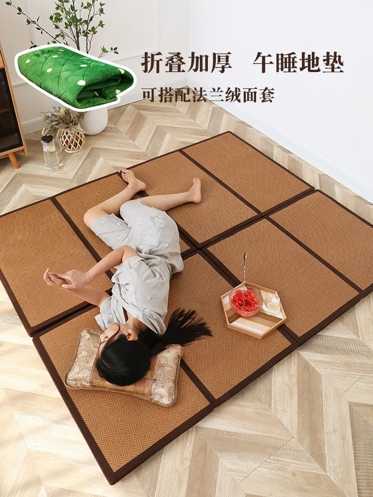 Tatami mat, thickened floor mat, Japanese style carpet, bedroom carpet, children\'s crawling, foldable sleeping, floor