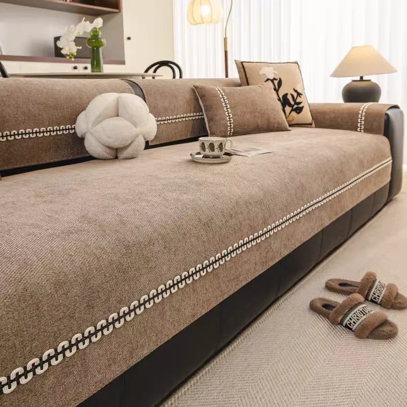 Modern Light Luxury High-end Sofa Cushion 2026 New Four-season Universal Fixed Non-slip Seat Cushion Anti-cat Scratch Cover