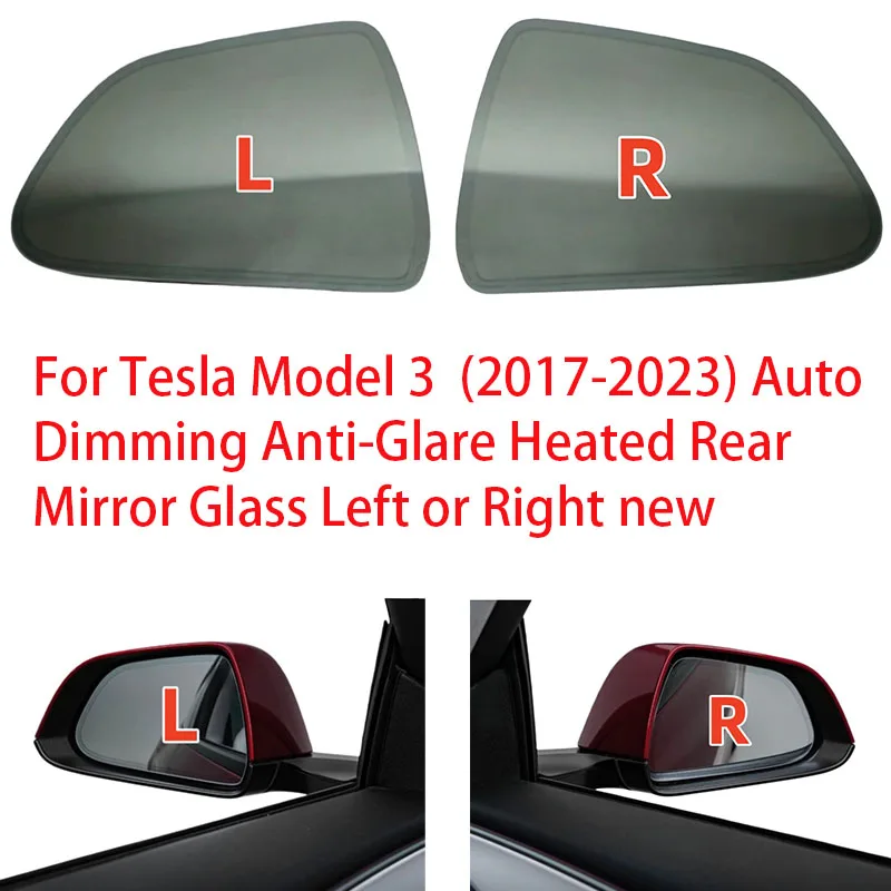 Für Tesla Model 3 (2017-2023) Automatisch abblendendes, blendfreies, beheiztes Rückspiegelglas links oder rechts, neu