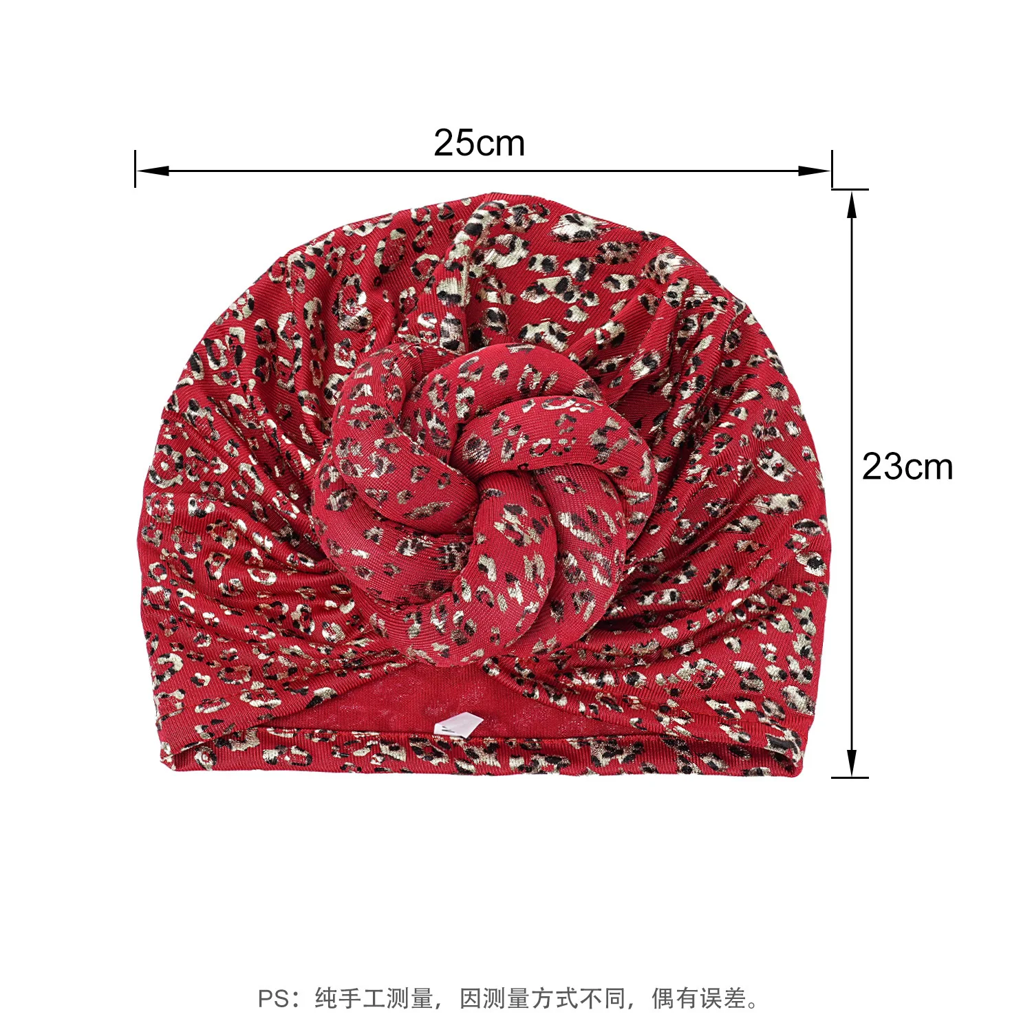 Leopard Print Indian Hat Headscarf Street Dance Arabian Yoga Headscarf Ladies' Headscarf Hat Bonnet for Women Cap Turban Folded