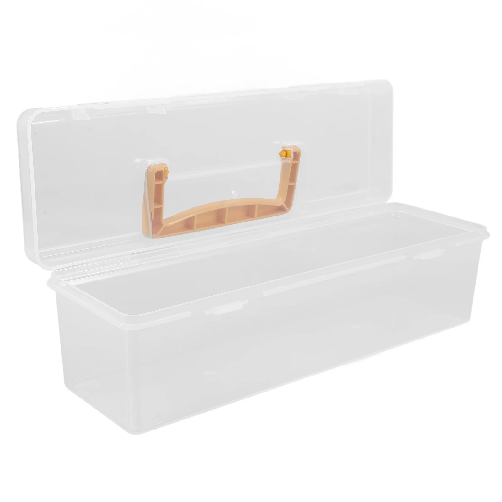 

Portable Storage Box Large Round Plastic Organizer For Art Craft Supplies With Handle, Small Items Container For Painting