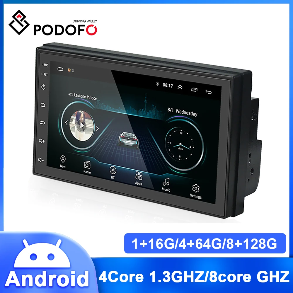 

Автомагнитола Podofo Carplay, универсальный мультимедийный плеер на Android, с 7 "экраном, GPS, для Volkswagen, Nissan, Hyundai, Kia, Toyota, типоразмер 2 Din