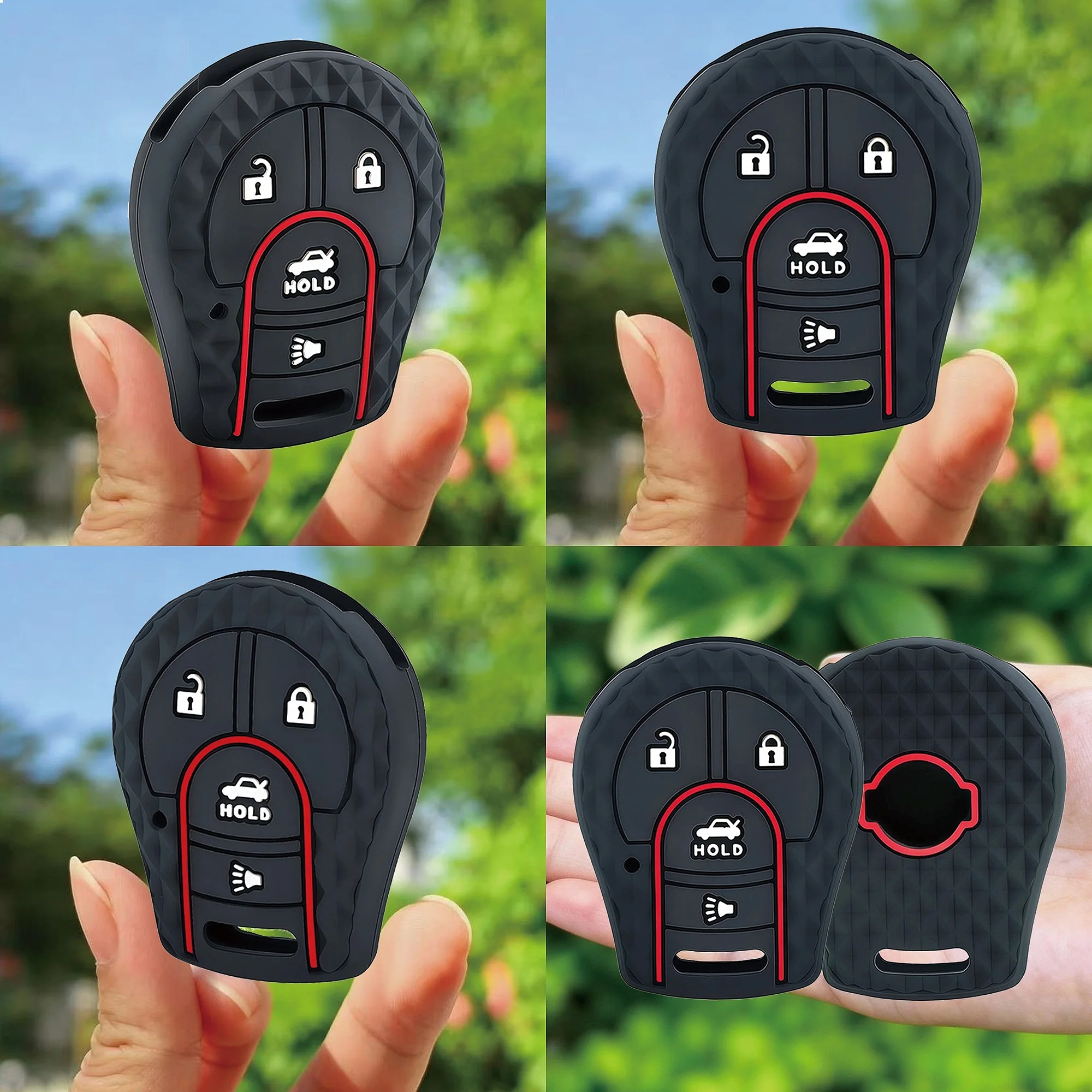 Silicone Soft Rubber Car Key Fob Case For Nissan Juke Micra Qashqai March Tiida 4 Button Auto Key Shell Cover
