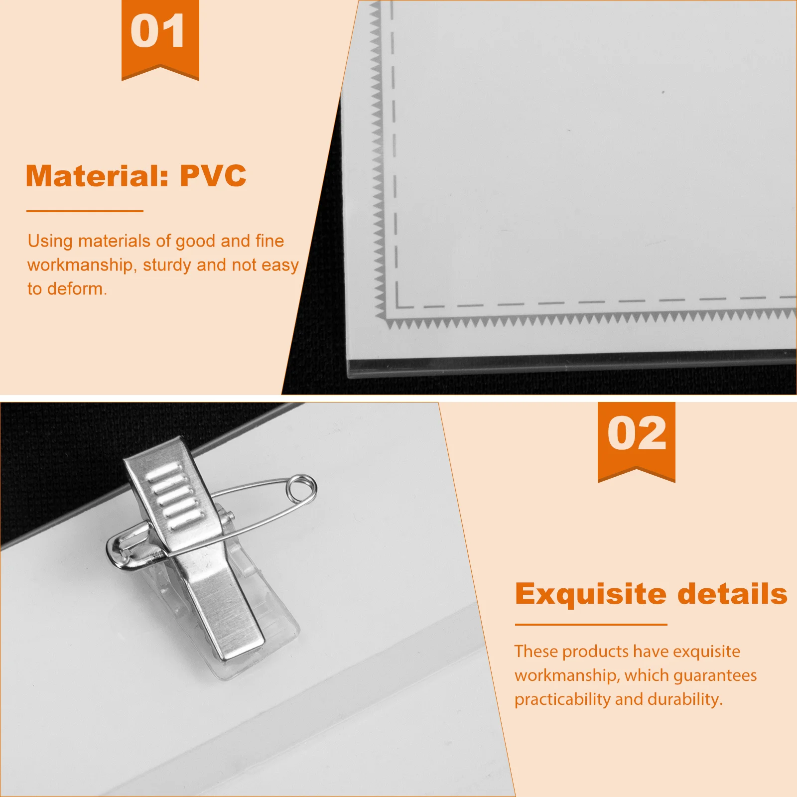 

50Pcs PVC Name Badge Holders Premium Clear Id Badge Cases for School Office Employee Work Permit Sturdy Lightweight Smooth