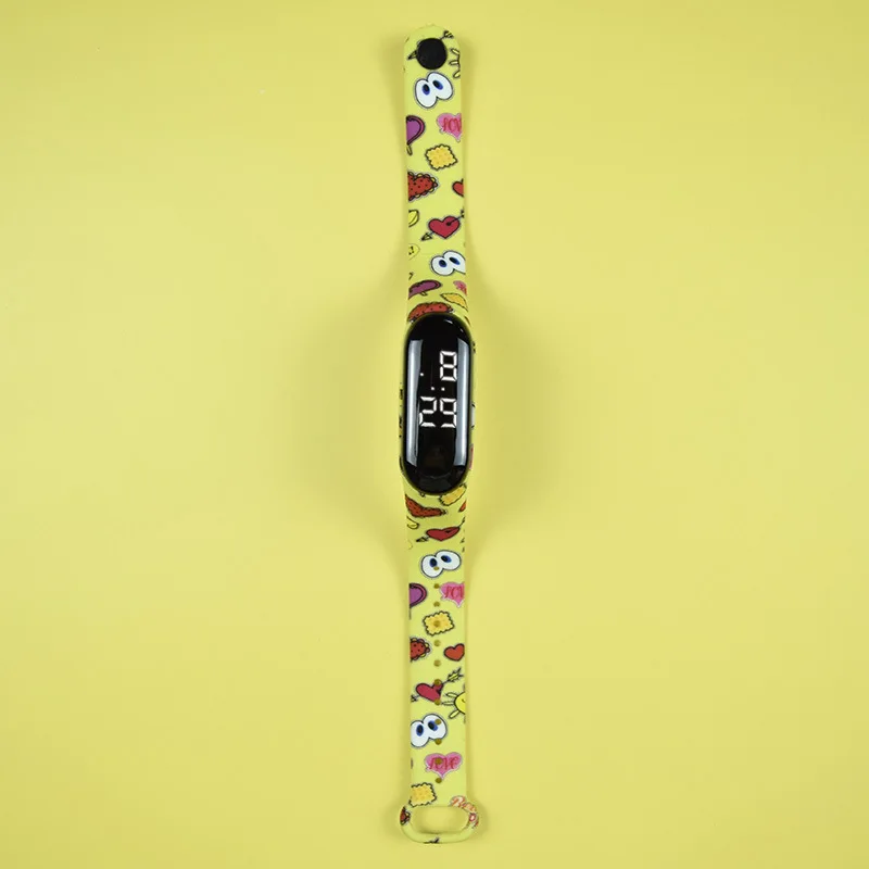 Cute Graffiti Cartoon Children's Watch Simple LED Digital Watch for Kids Silicone Watchband Casual Sport Boys Girls Watch Clock