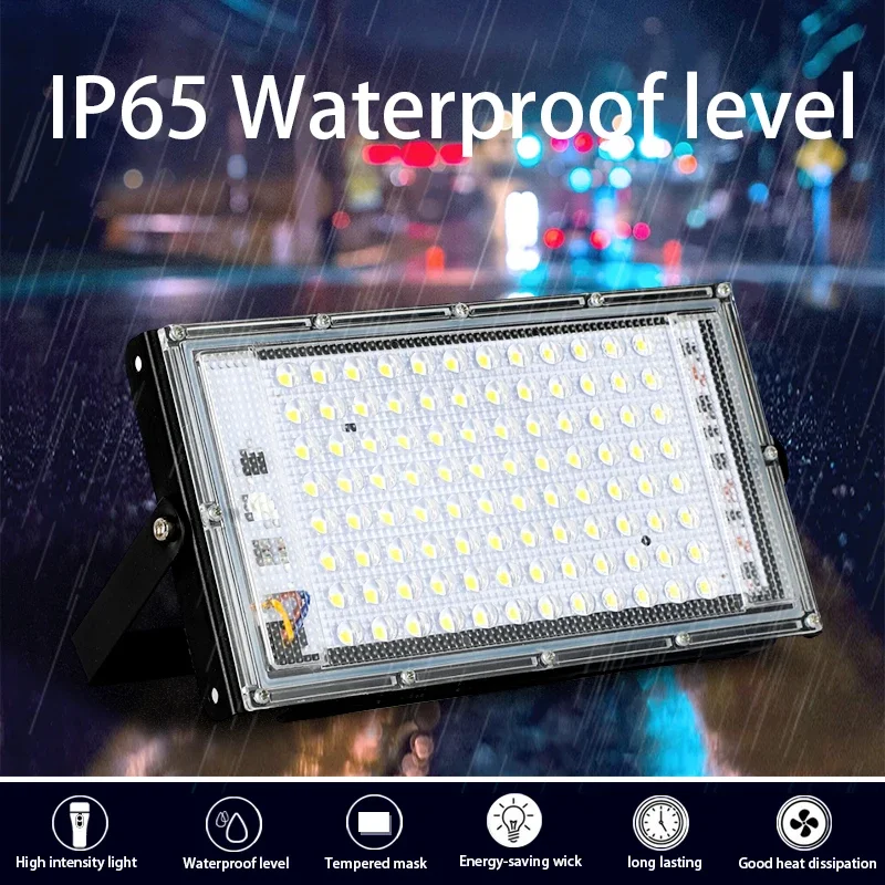 4Pcs/Lot Led Flood Light 50W 100W Waterproof IP65 Outdoor LED Reflector Light Garden Lamp AC 220V 110V Spotlight Street Lighting