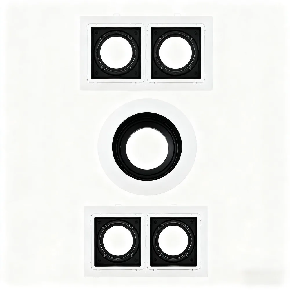 JOYINLED Square Double Ring LED Downlight Adjustable Recessed Frame GU10 MR16 Bulb Holder Spot Lamp Bracket Fixture for decor