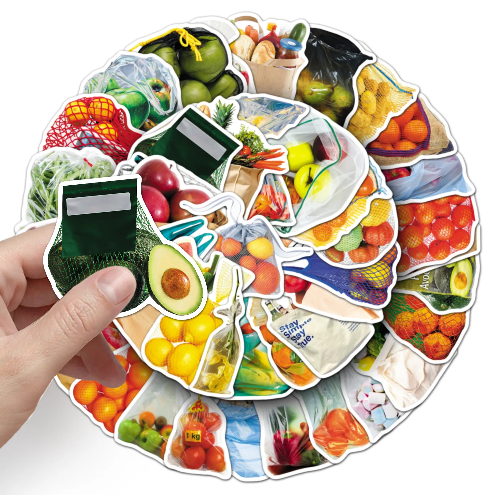 

50PCS Bagged Food Graffiti Sticker Fruits and Vegetables Cartoon Decal Notebook Phone Guitar Skateboard Helmet Classic Kid Toys