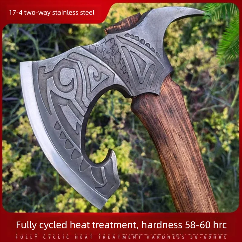 8899Viking Battle Axe - Camping Multifunctional Chopping Axe Wood Splitting Outdoor Survival Tool