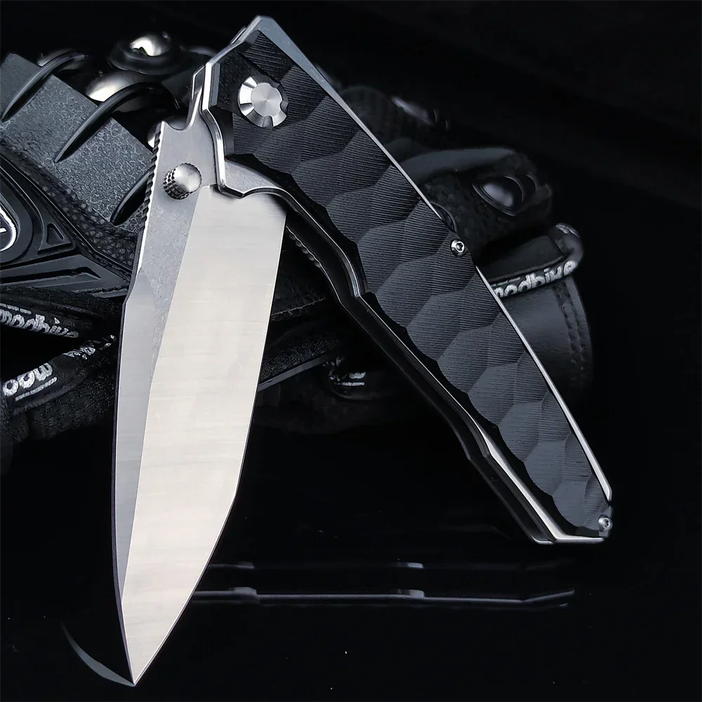 Pocket Bearing D2 Steel Blade EDC Flipper Folding Knife Black G10 Handles Outdoor Tactical Survival Knives Camping Hunting Tool