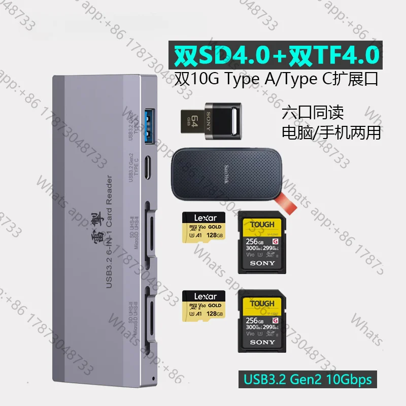 Thunder Dual SD4.0 Card UHS-II with USB3.2 HUB