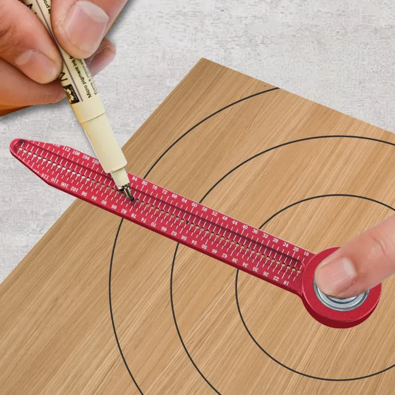 1PCS Red / Blue Precision Tiny Circle Maker Alloy Scribe 360 Degree Round Marking Gauge Carpenter Tool Portable Compass