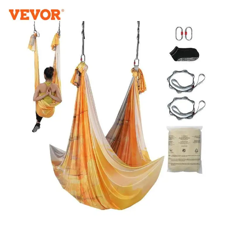 

VEVOR 5.5 Yards Aerial Yoga Hammock & Swing Nylon Fabric Full Rigging Hardware for Antigravity Yoga Fitness Bodybuilding