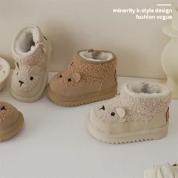 Winter neue Kinder Schneeschuhe Baby weiches Fleece Obermaterial warme Stiefel Jungen Mädchen süße kurze Stiefel Säugling warme Schuhe mit Fell