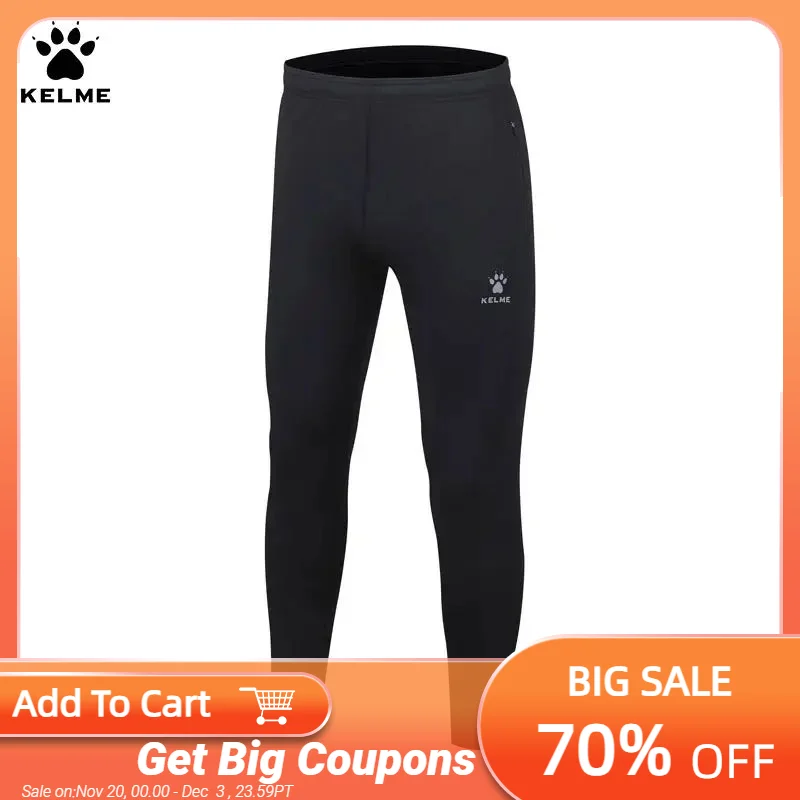 

Kelme Football Training Leggings Men's High Elastic Slim Tights Thin Outdoor Fitness Running Pants