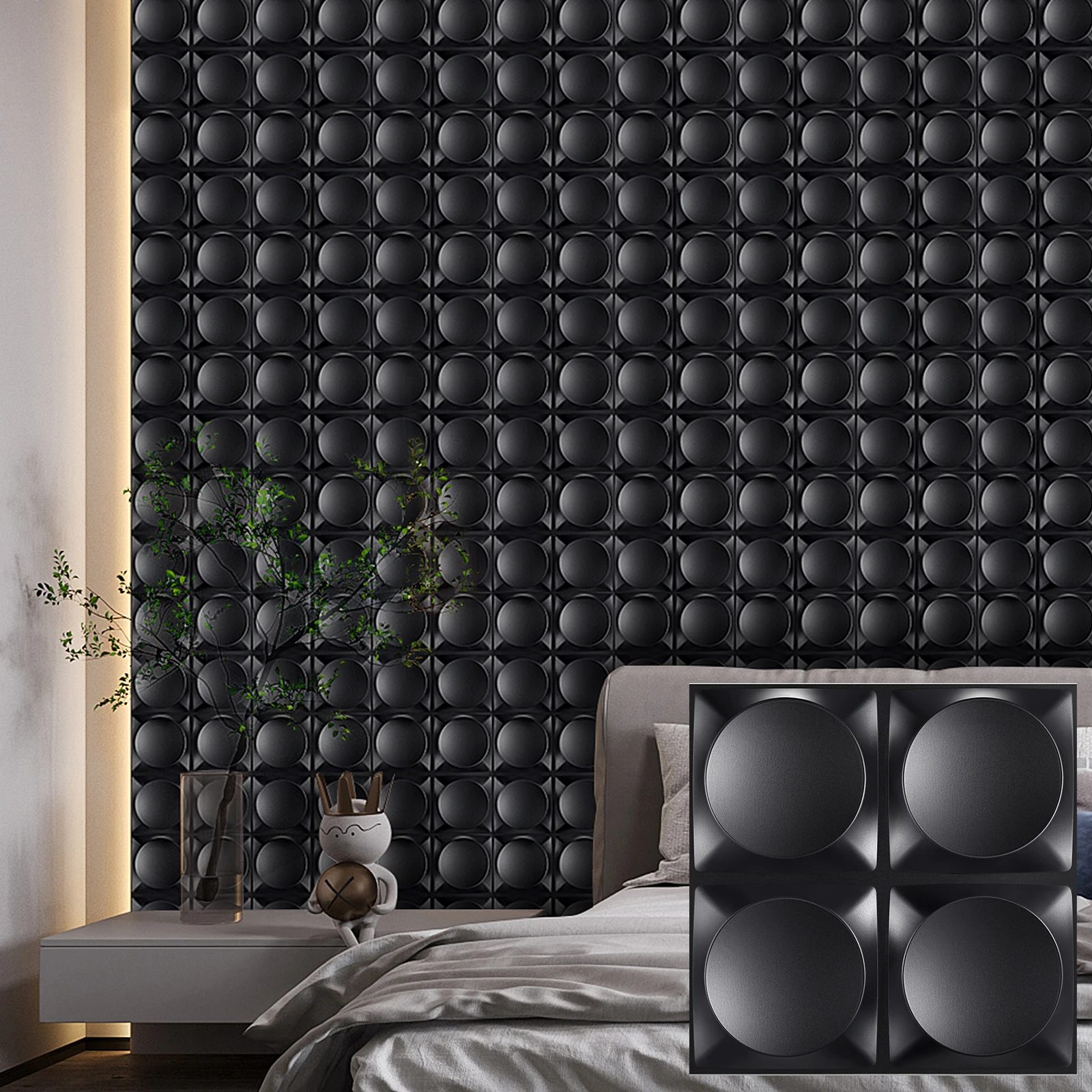 KUUJOJO 3D textured wall panel for indoor wall decoration, suitable for living room, hall, bedroom, hotel, office, send tape