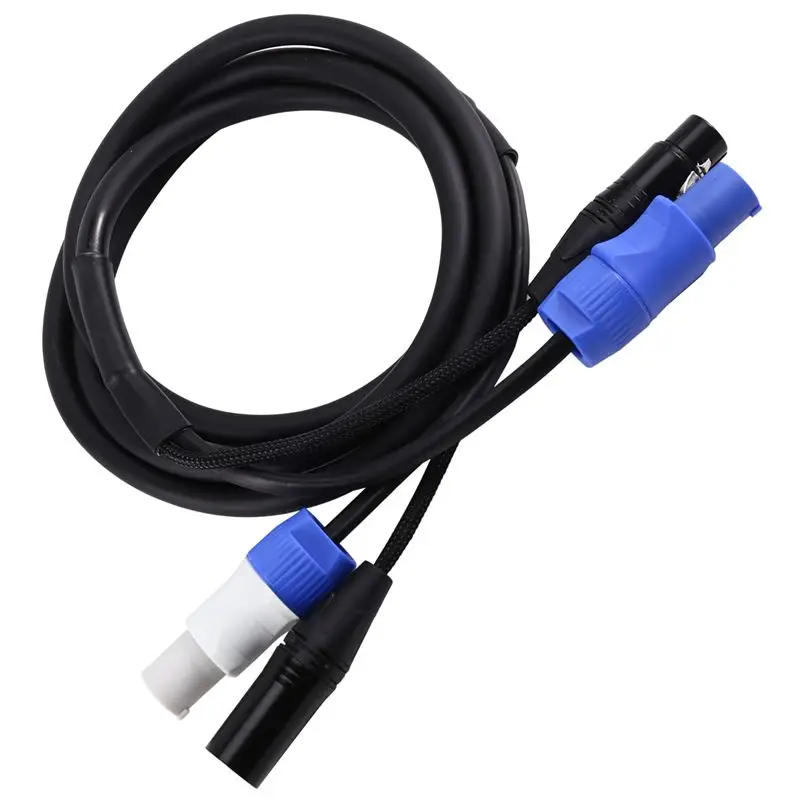 Y47A Flexible Powercon Combo Cable XLR DMX512 Power Combination Cable 3x1.5mm for Stage Lighting Moving Head 2m
