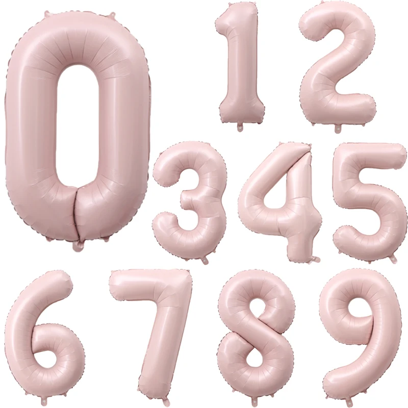 32/40inch Light Pink Blue number balloons Foil Balloon Birthday Balloon Party Baloon 0 1 2 3 4 5 6 7 8 9 globos Balls