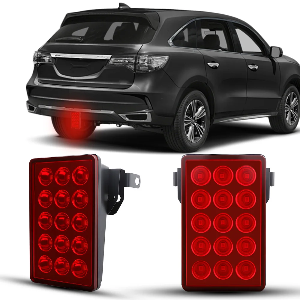 Feu stop F1 15 LED feux antibrouillard arrière triangulaires Type d'arrêt universel formule 1 avec avertissement clignotant ensembles de feux de voiture 12V
