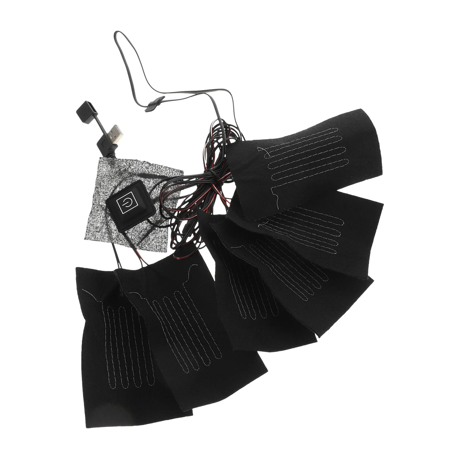 

1Set Carbon Fiber Heated Pad Clothes Heating Sheet USB Power Supply Adjustable Temperature Electric Clothes Heater Heating