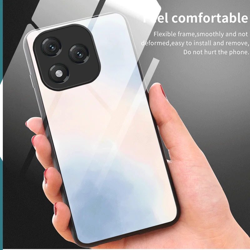 Hard Tempered Glass Case For Honor 400 Lite Honor 400 Pro Protective Cover Gradient  cloud Color Pattern Back Shell Fundas