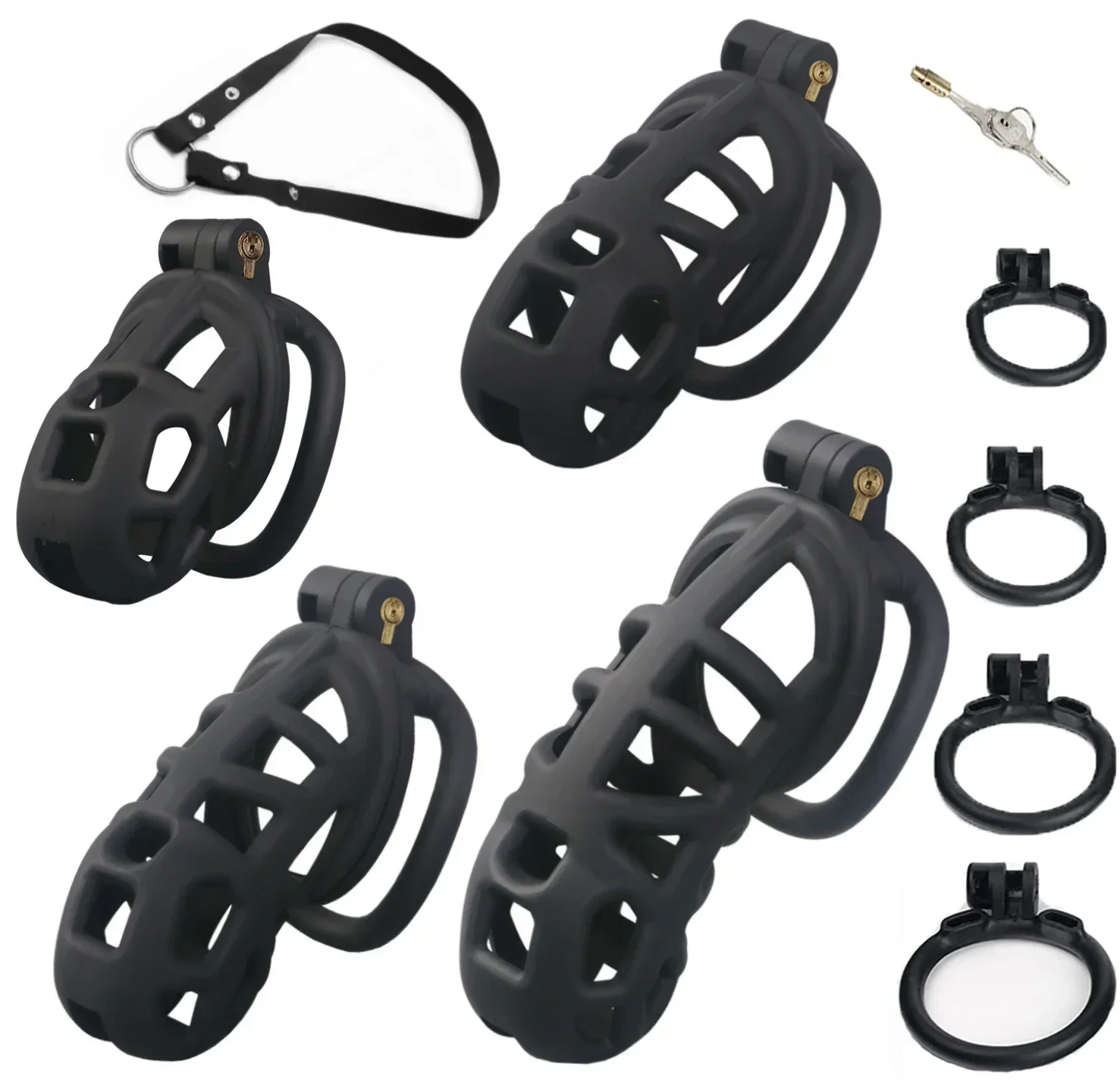 Device Penis Ring SM Sex Toys Male Chastity Cage Erotic Urethral Lock Male with 4 Size SM Cage Penis Sleeve Prevent Masturbation