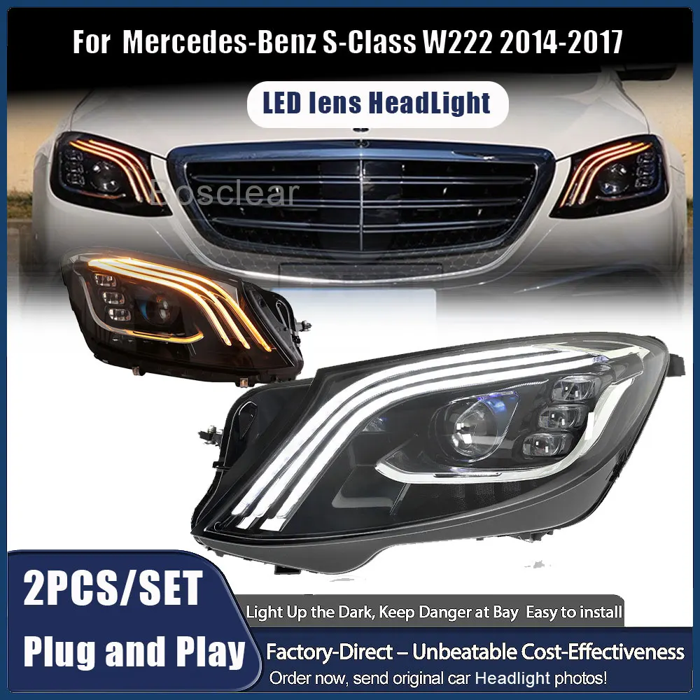 

Auto Headlights for Mercedes Benz W222 S400 S450 S500 S550 2014-2017 Upgrade Day Running Lamp LED Bi Xenon Bulb Fog Light Tuning
