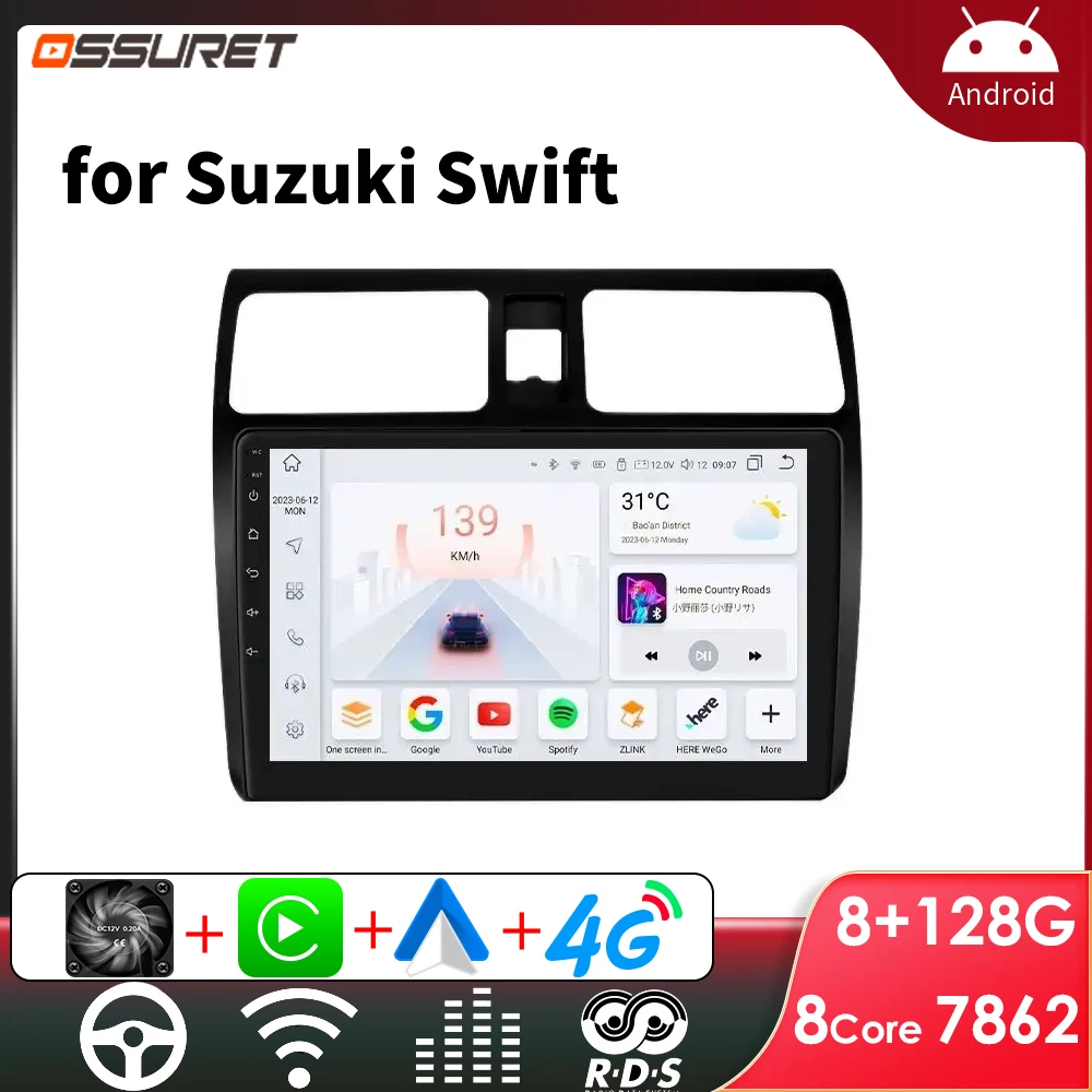 

2 Din Android Car Radio for Suzuki Swift Stereo Auto 2005 - 2010 GPS MP5 Multimedia Player Carplay 10.1 Inch 7862 Touch Screen