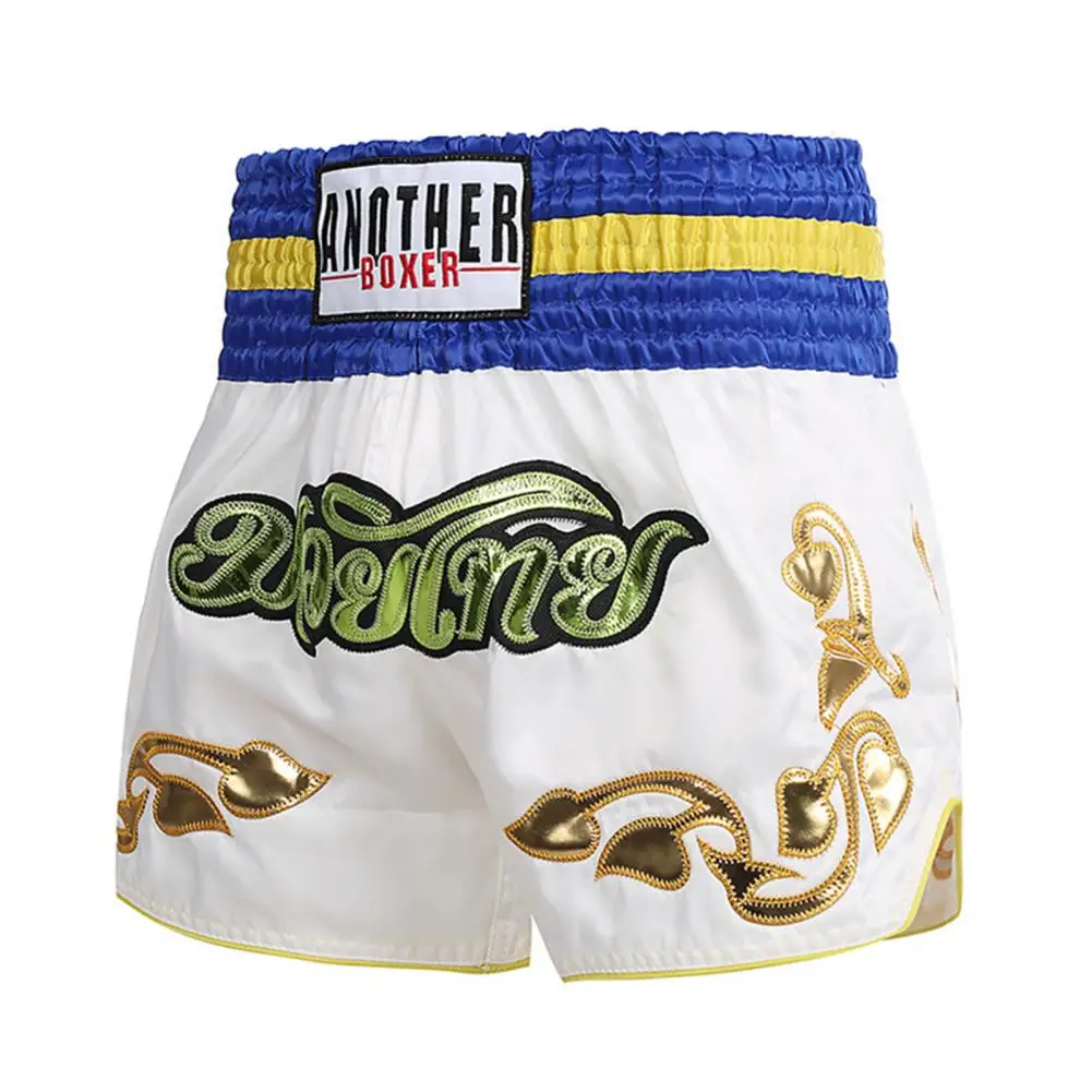 Elastico in vita Muay Thai Shorts Muay Thai pantaloncini da boxe per bambini adulti ampia cintura elastica Kickboxing Trunks con per gli uomini