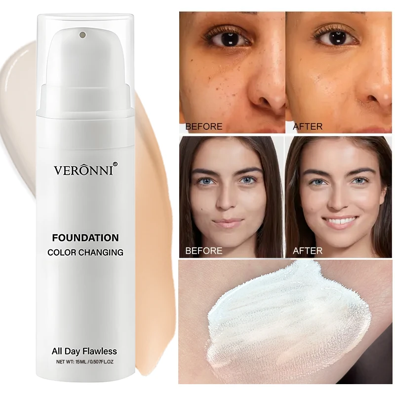 Flüssige Grundierung bedeckt natürliche Mängel ohne Klebepulver, schlichte Gesichtscreme, transparente Grundierung, verdeckt Hautunreinheiten