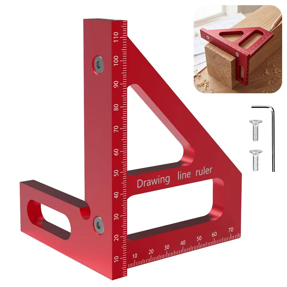 1pc Multifunctional 3D Carpenter Square, 45°/90° Precision Angle Measuring Tool for Woodworking, Furniture and Construction