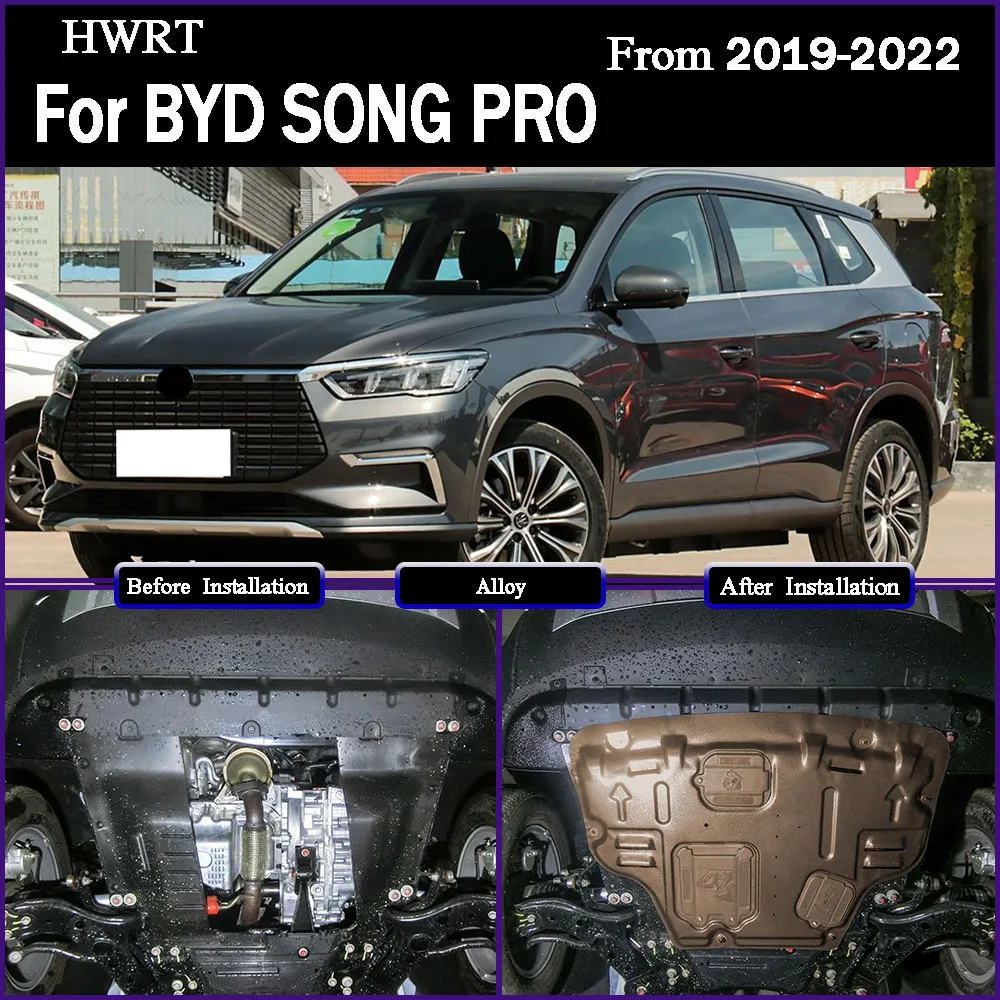 

Black Under Engine Guard Plate Splash Shield Mud Fender Cover For BYD SONG PRO 2019-2022 1.5T Mudguard Protector