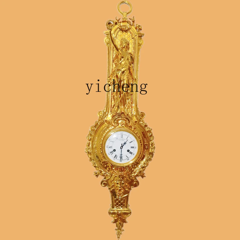 

XL decorative wall clock decoration living room wall clock antique old medieval carved wall clock