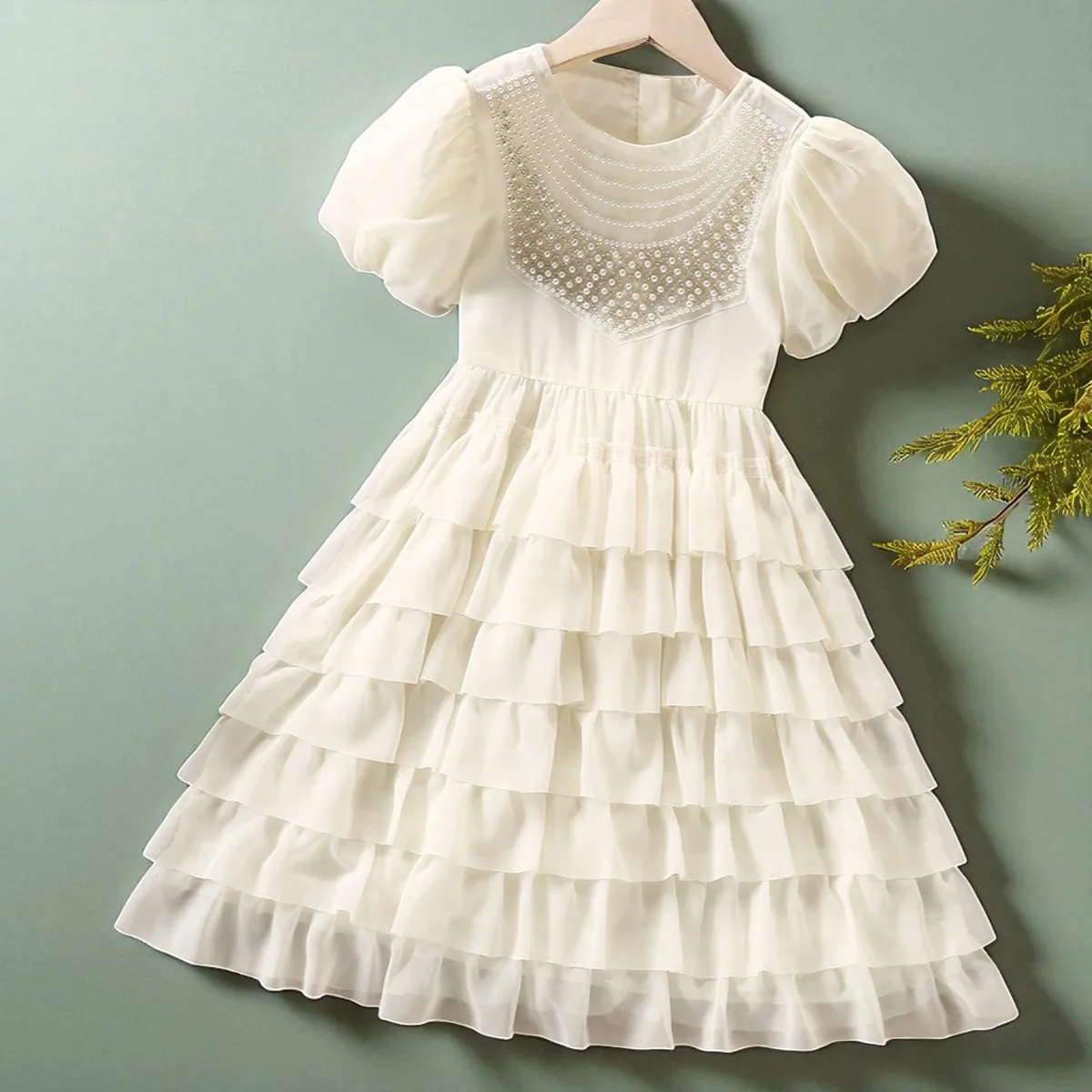 Kids Princess Lace Dress for Girls Prom Tutu Dresses Chiffon Teenagers Clothes Summer Wedding Lolita Vestidos 4 6 8 10 12 Years