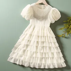 Kids Princess Lace Dress for Girls Prom Tutu Dresses Chiffon Teenagers Clothes Summer Wedding Lolita Vestidos 4 6 8 10 12 Years