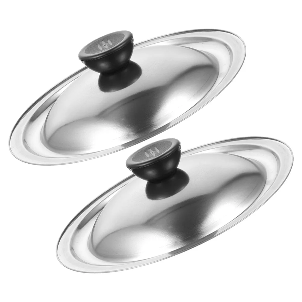2 Pcs Stainless Steel Universal Pot Cover Sauce Bowl Mini Covers Spice Container For Kitchen Cookware Heat Resistant