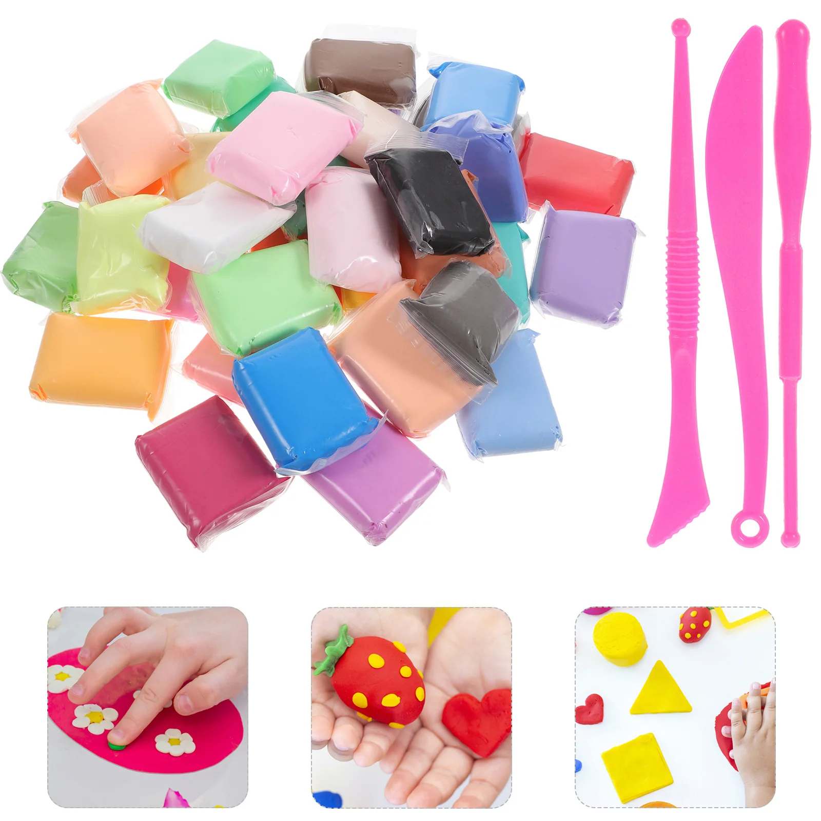 

36 Dry Modeling Clay Children'S Set DIY Crafts Colorful Polymer Ceramics Tools