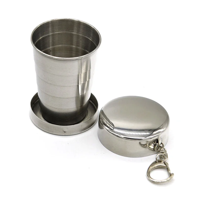 Stainless Steel Folding Retractable Cup Folding Cup Traveling Outdoor Camping Hiking Mug Portable Collapsible Cup Bottel