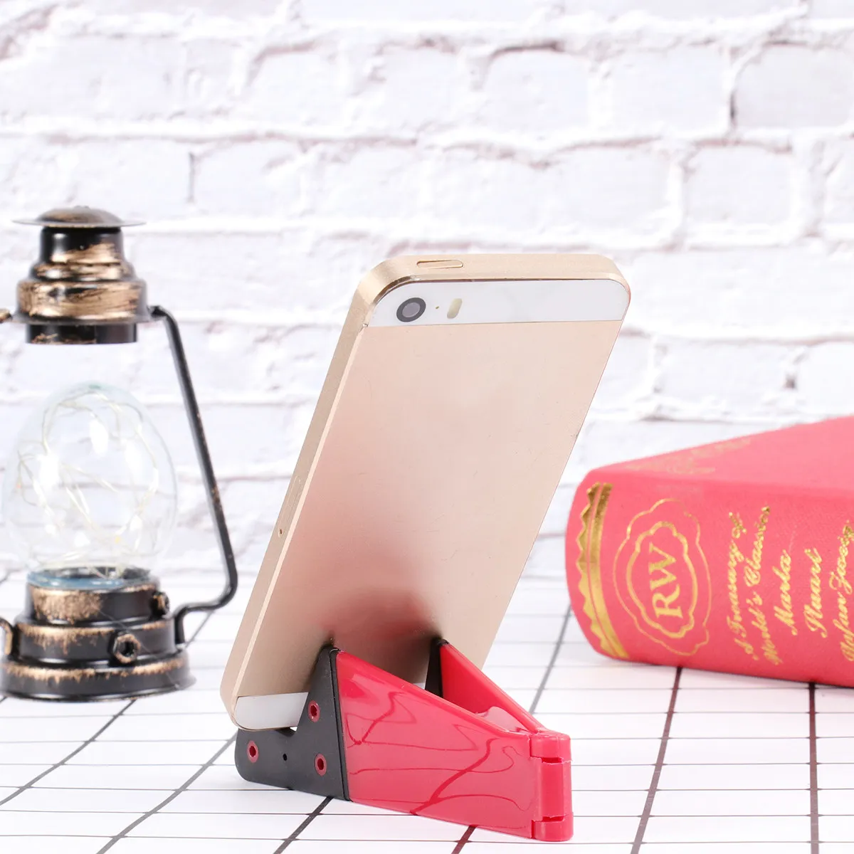 4Pcs V Shape Foldable Phone Stand Holder Hard Plastic Swivel Hinge Portable for Travel Pocket Purse Desktop Horizontal Vertical