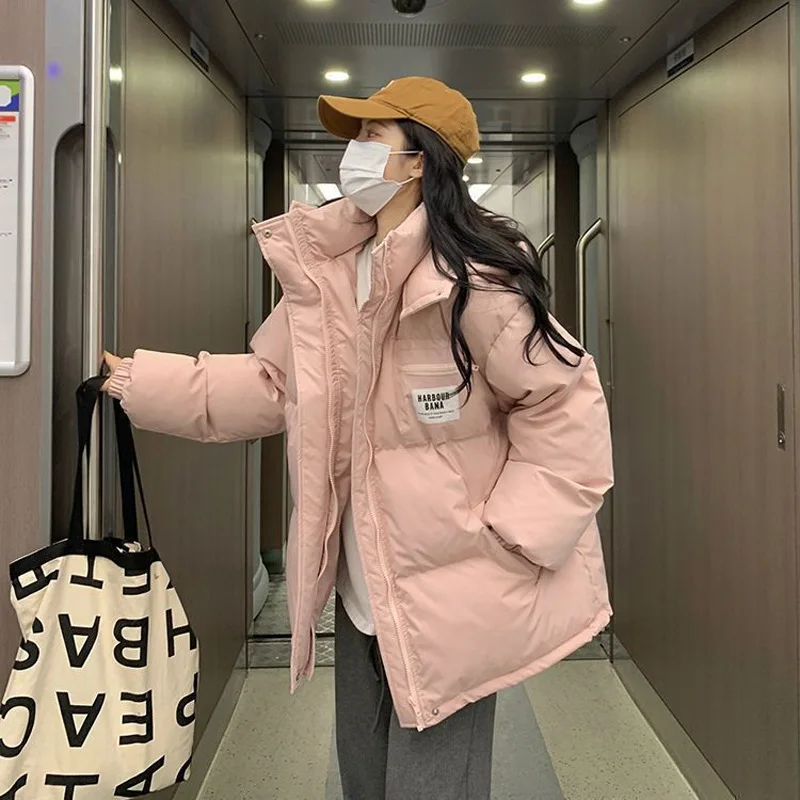 

Женская утолщенная хлопковая стеганая куртка, корейская свободная студенческая короткая парка, зимнее теплое лоскутное пальто