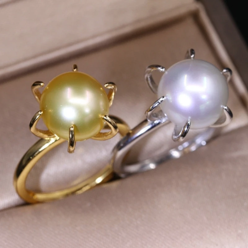 Set of 4 Versatile Brass Rings Bases Rings Support Gold/Silver Plated Claw Prong Rings Settings for DIY Jewelry Making