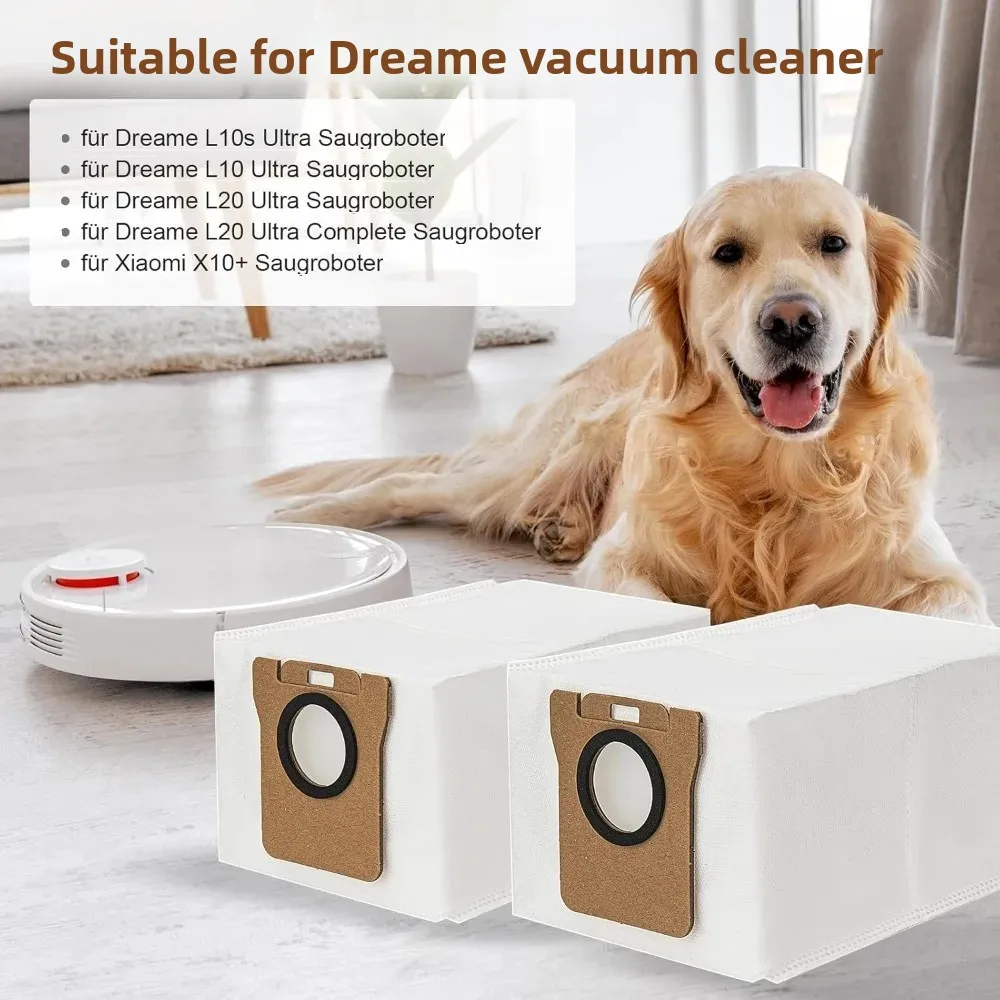 حزمة من 12 كيس مكنسة كهربائية لأكياس المكنسة الكهربائية Dreame L10s Ultra / L10 Ultra / L20 Ultra لحقيبة بديلة Xiaomi X10+