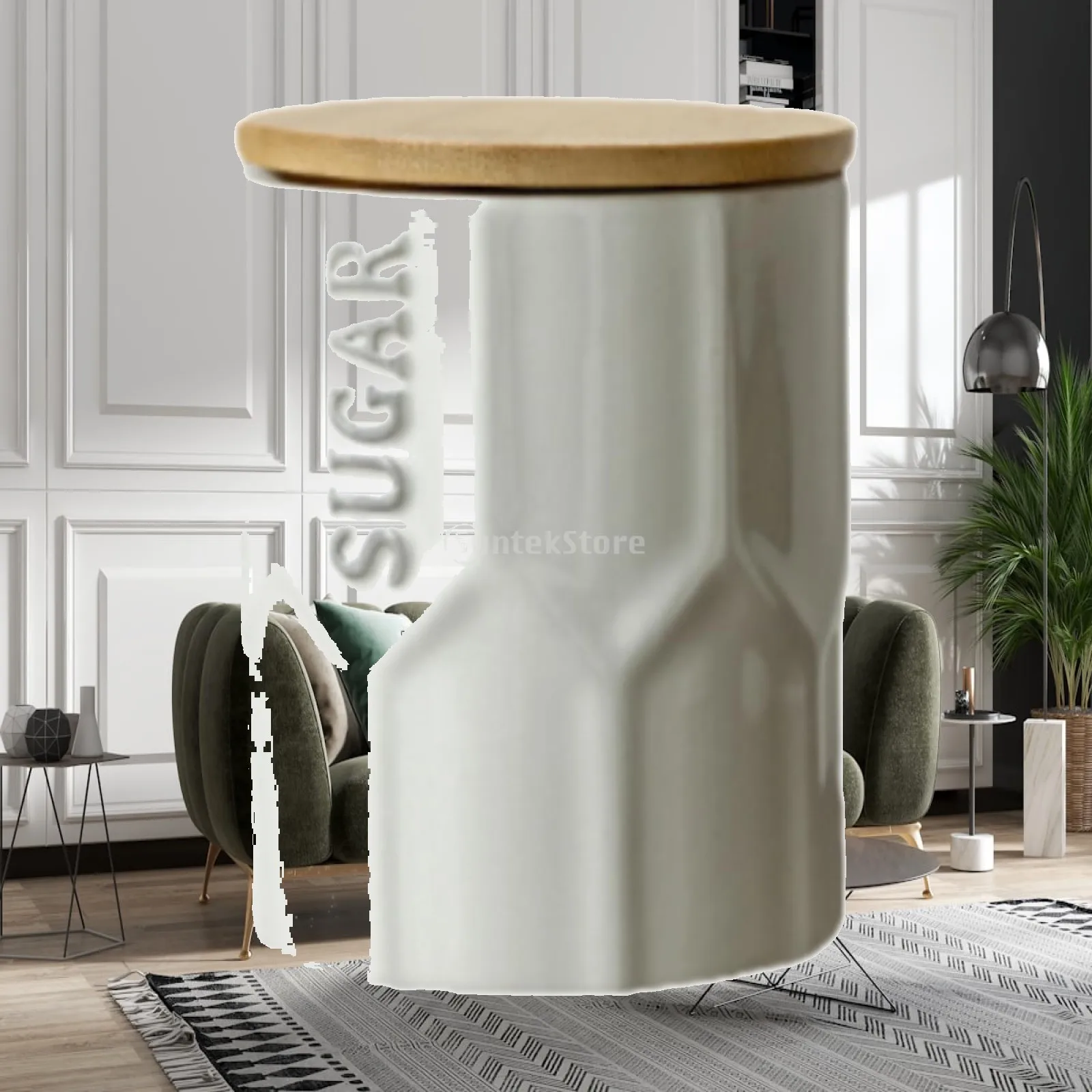 Ceramic Canister Multi Purpose Stylish Simple Wide Mouth Design Storage Jar