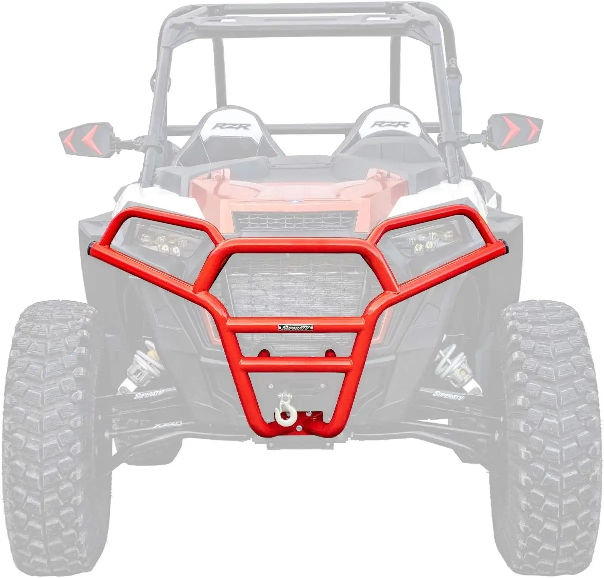 Front Bumper for Polaris RZR XP Turbo, Red, Steel Construction, UV Resistant Powder Coated, USA Made Kit