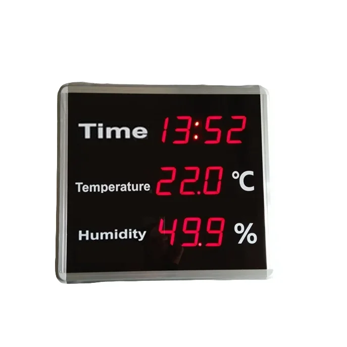 2026 HUATO LED Temperature Display for Storage Warehouse Marketthermometer Exhibit Large Lcd Thermohygrometer