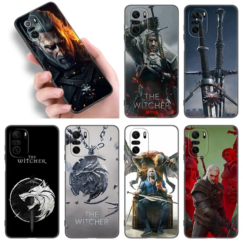 Hot Game W-witchers Black Silicone Phone Case For Xiaomi POCO X3 X4 NFC F4 GT F5 F6 M3 M4 M6 X5 X6 Pro 5G M5 C55 C65