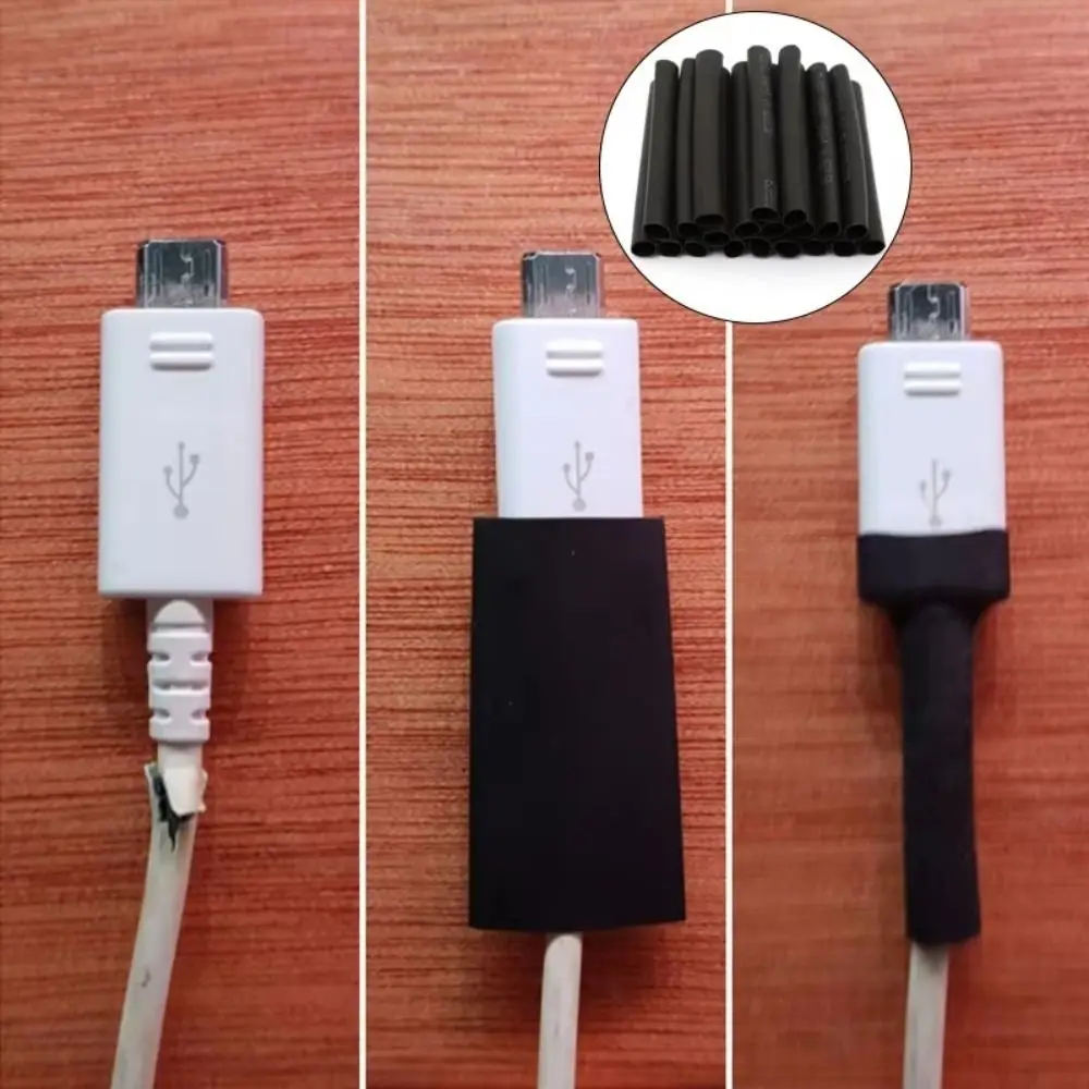 Wires Protection Black Heat Shrink Tubing Waterproof Plastic Wrapping Sleeves Cable Insulation Sleeve Electronic