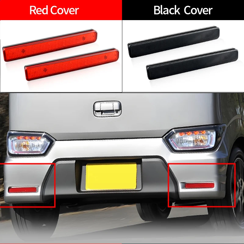 

Светодиодный отражатель заднего бампера, черный/красный светильник для Suzuki Wagon R Stingray, красные фонари, задний тормоз и задние противотуманные фары, автомобильные аксессуары